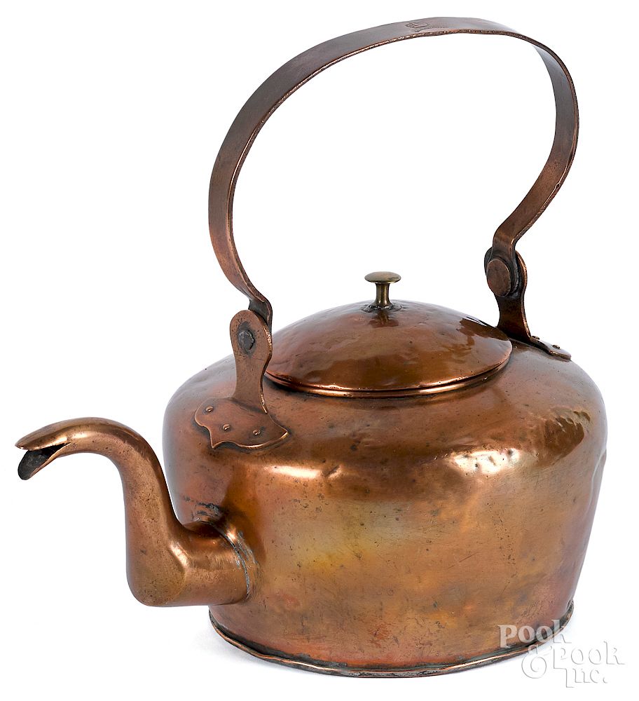 Appraisal: Philadelphia copper kettle Philadelphia copper kettle th c the swing