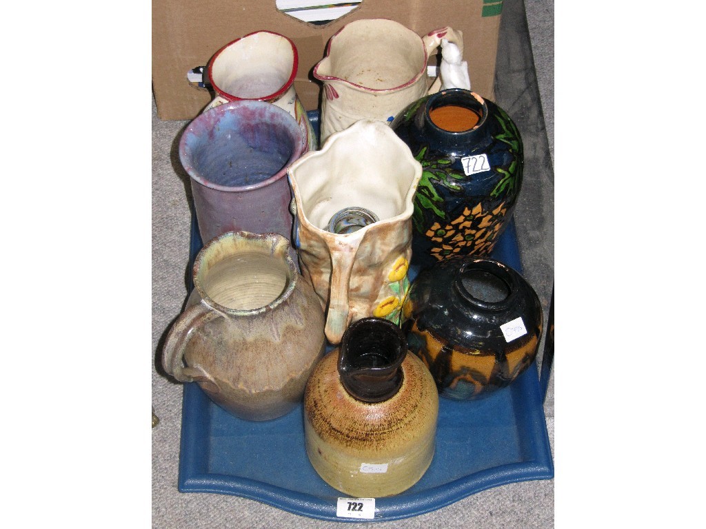 Appraisal: Tray lot of assorted ceramic vases jugs etc