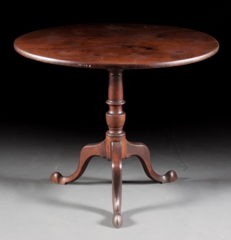 Appraisal: American Chippendale walnut tilt-top tea table second half- th century