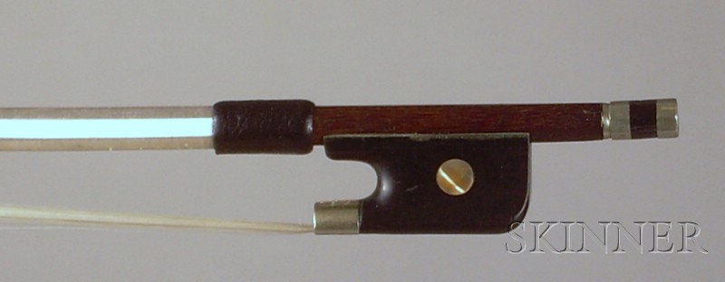 Appraisal: Nickel Mounted Violin Bow the round stick stamped TOURTE weight