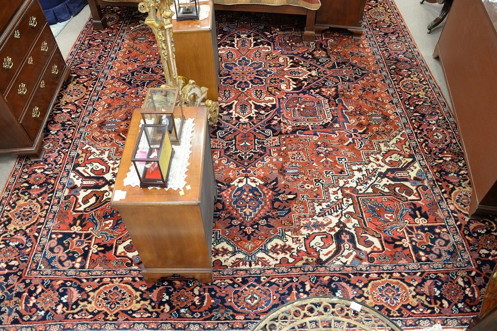 Appraisal: Room Size Heriz Oriental carpet ' x ' Room Size