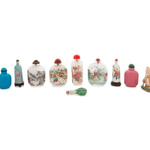 Appraisal: A Group of Chinese Snuff Bottles Late th to early