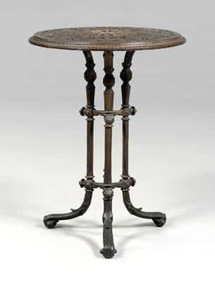 Appraisal: Victorian cast iron gueridon on tripod base designed in the