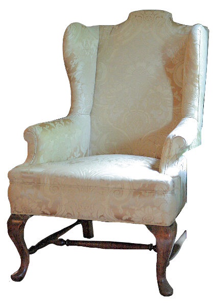 Appraisal: American Colonial Wing Chair American Colonial Wing Chair American colonial