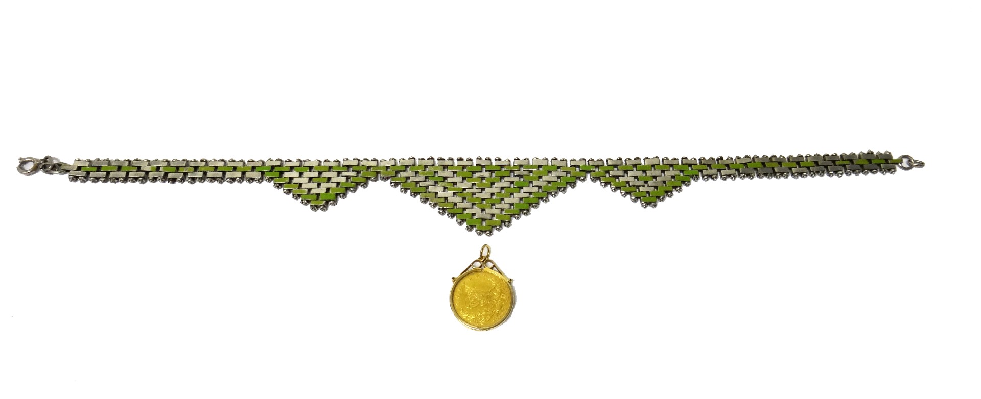 Appraisal: A ct gold mounted Turkish Kurush in a collar pendant