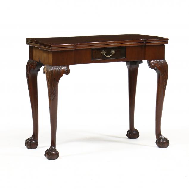 Appraisal: ENGLISH CHIPPENDALE MAHOGANY GAME TABLE Circa - oak and pine