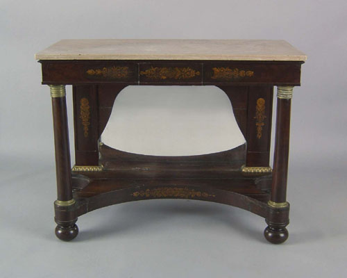 Appraisal: Classical mahogany pier table ca the marble top above a