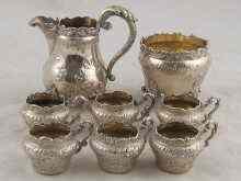 Appraisal: A silver Austrian liqueur set of six cups a jug