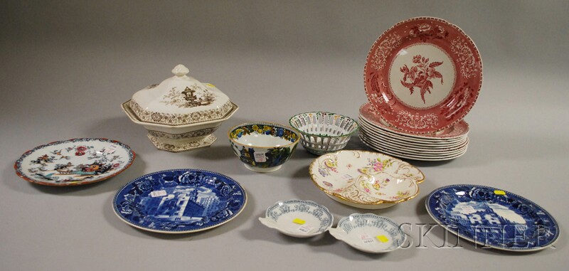 Appraisal: Group of Decorated Ceramic Plates and Tableware including an Alcock