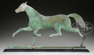 Appraisal: JEWELL FULL BODY MOLDED COPPER RUNNING HORSE WEATHERVANE Late th