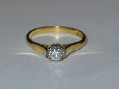 Appraisal: A SOLITAIRE DIAMOND RING the brilliant cut stone approximately cts