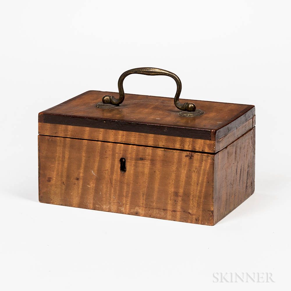 Appraisal: Small Tiger Maple Box Small Tiger Maple Box America early