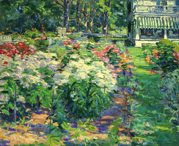 Appraisal: HUTCHENS FRANK TOWNSEND American - The Flower Garden oil on