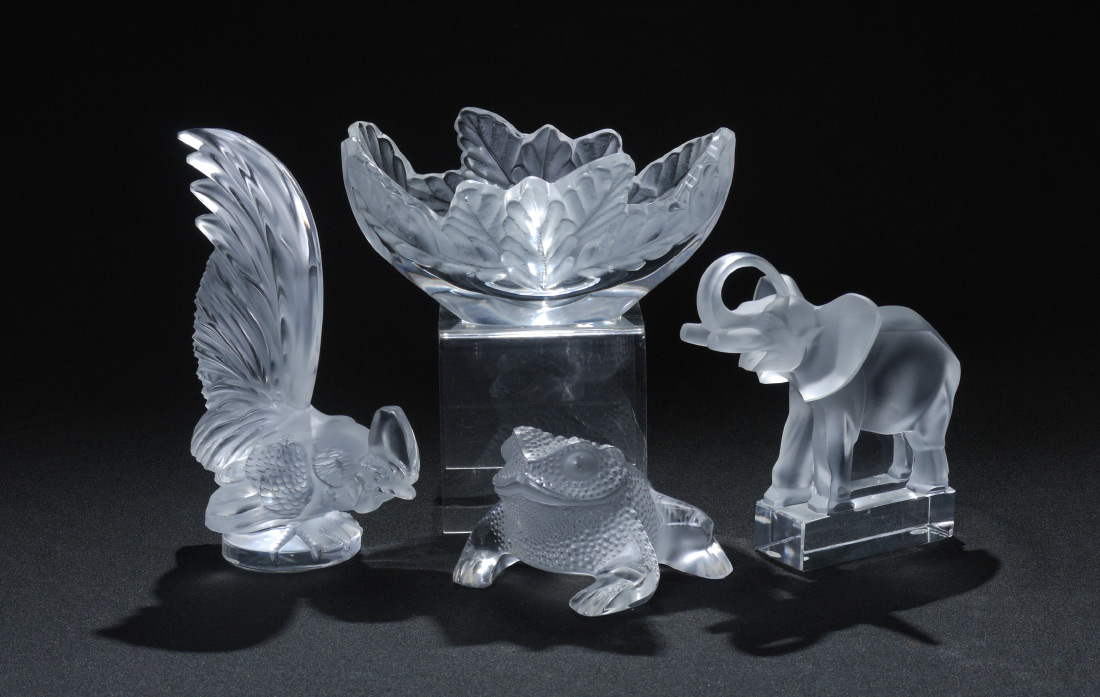 Appraisal: GROUP OF LALIQUE FRENCH CRYSTAL pieces each signed Lalique to