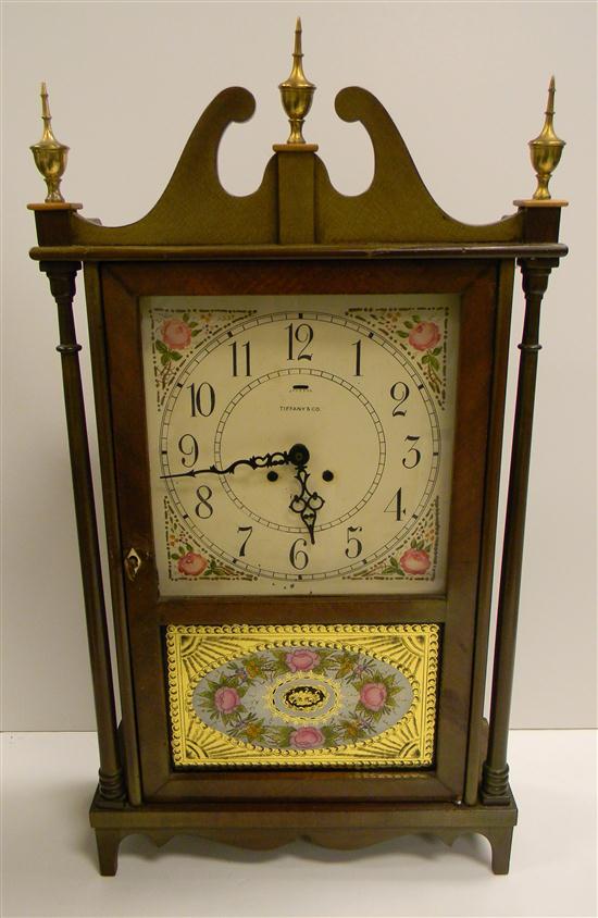 Appraisal: Federal style mahogany ''pillar and scroll'' shelf clock retailed by