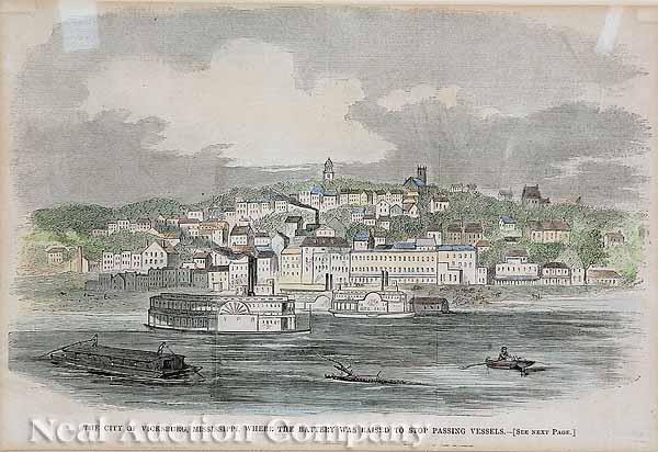 Appraisal: A Group of Four Antique Hand-Colored Prints of Southern Cities