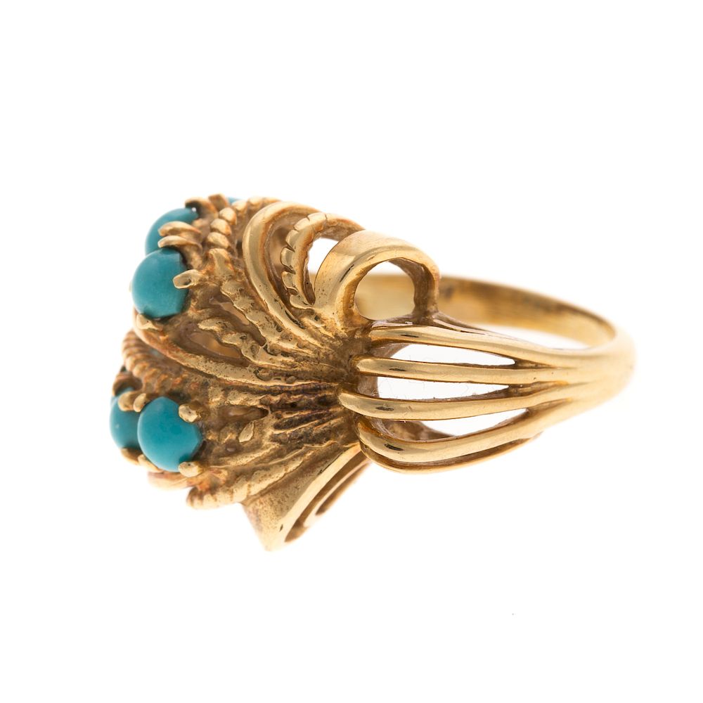 Appraisal: A Ladies Freeform Turquoise Ring in K K yellow gold