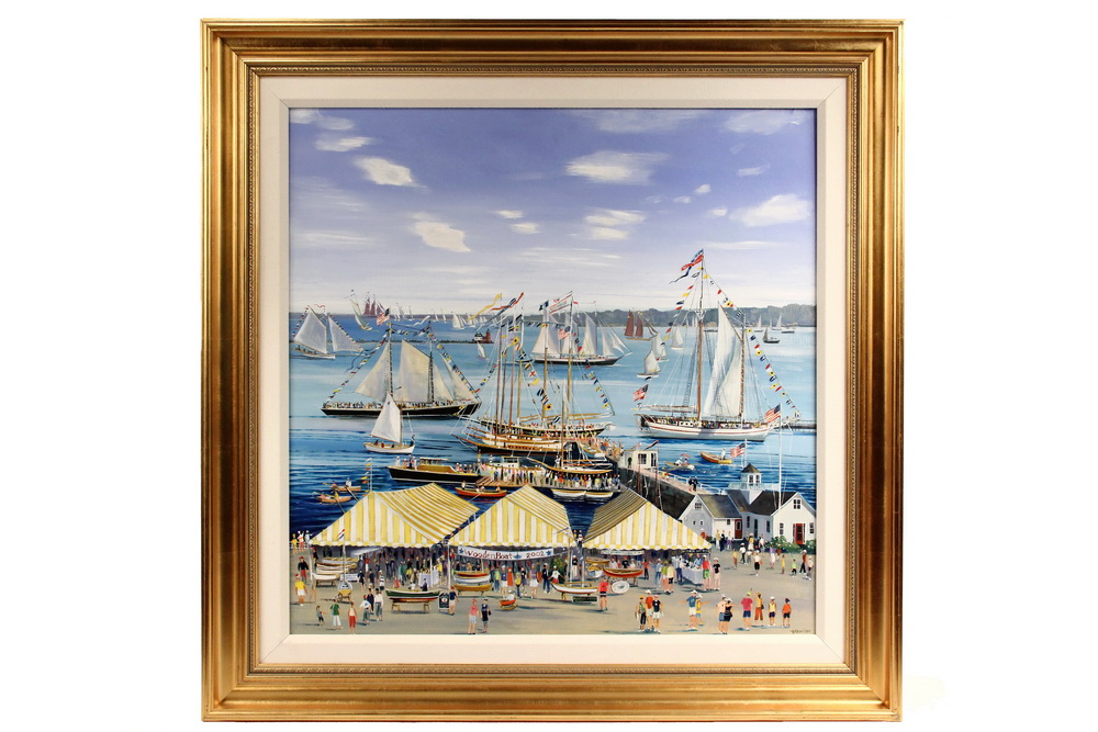 Appraisal: SALLY CALDWELL FISHER ME - - Wooden Boat Show acrylic