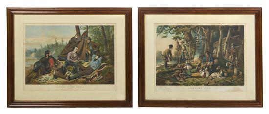 Appraisal: Two Currier and Ives Prints Camping Out and Camping in