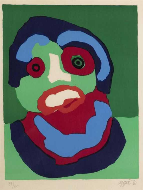 Appraisal: APPEL KAREL Visage Lithograph Signed lower right and dated Appel