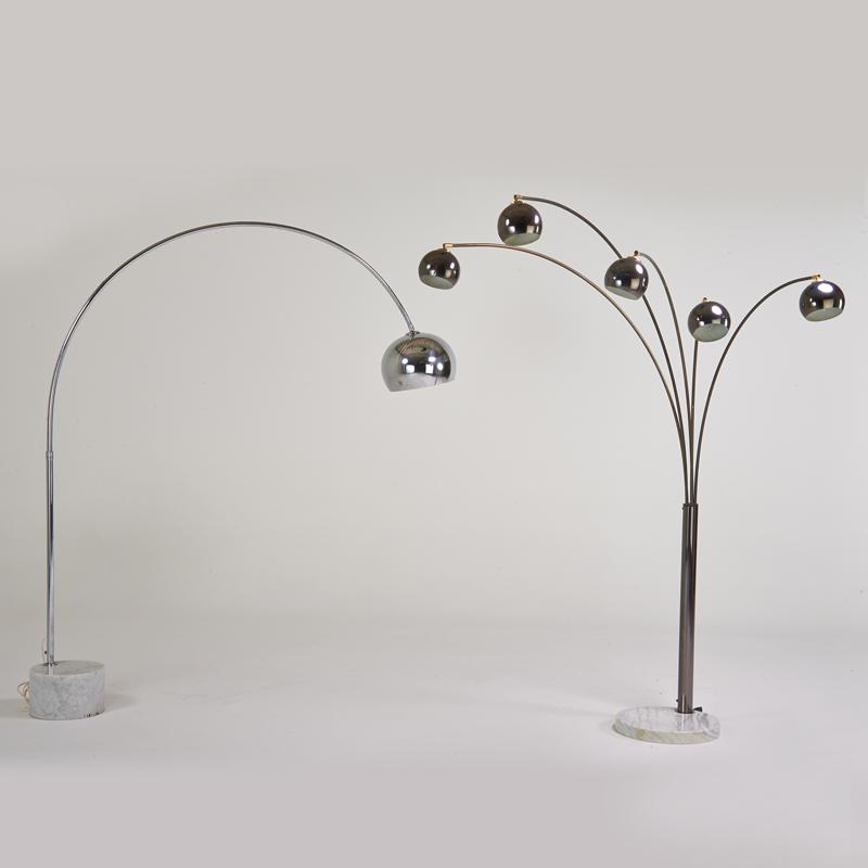 Appraisal: HARVEY GUZZINI Attr iGUZZINI ETC Two adjustable Arc lamps Italy