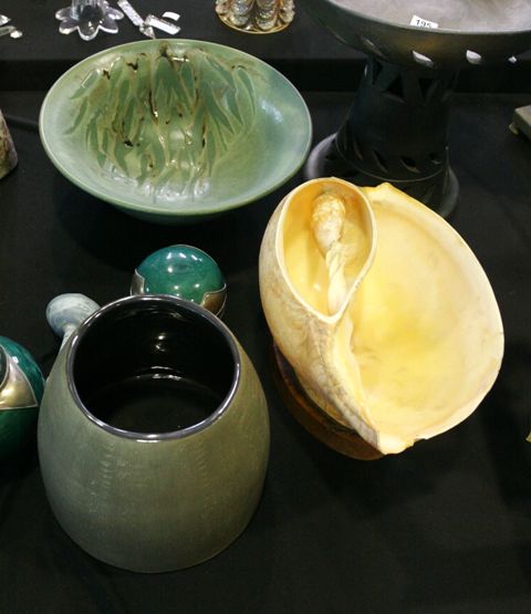 Appraisal: A ceramic comport together with a ceramic bowl two pots