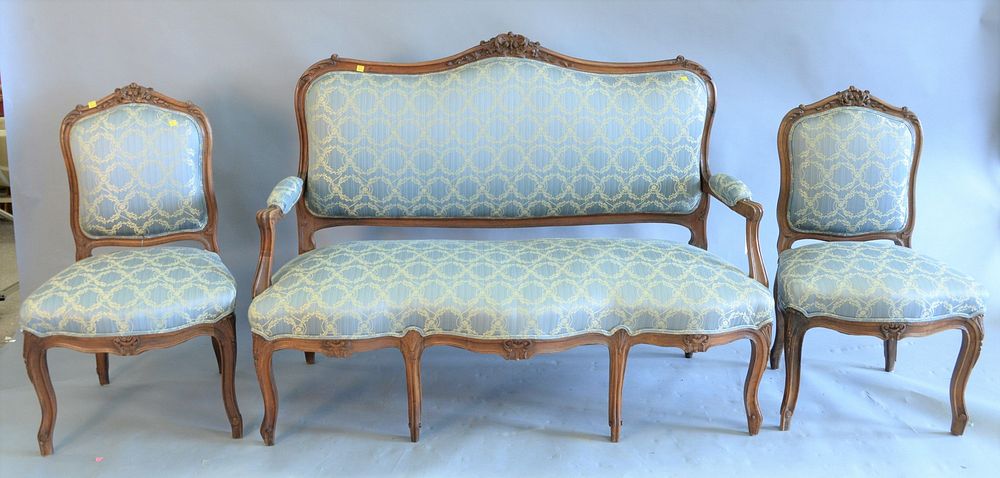 Appraisal: Three piece French salon set loveseat and two side chairs