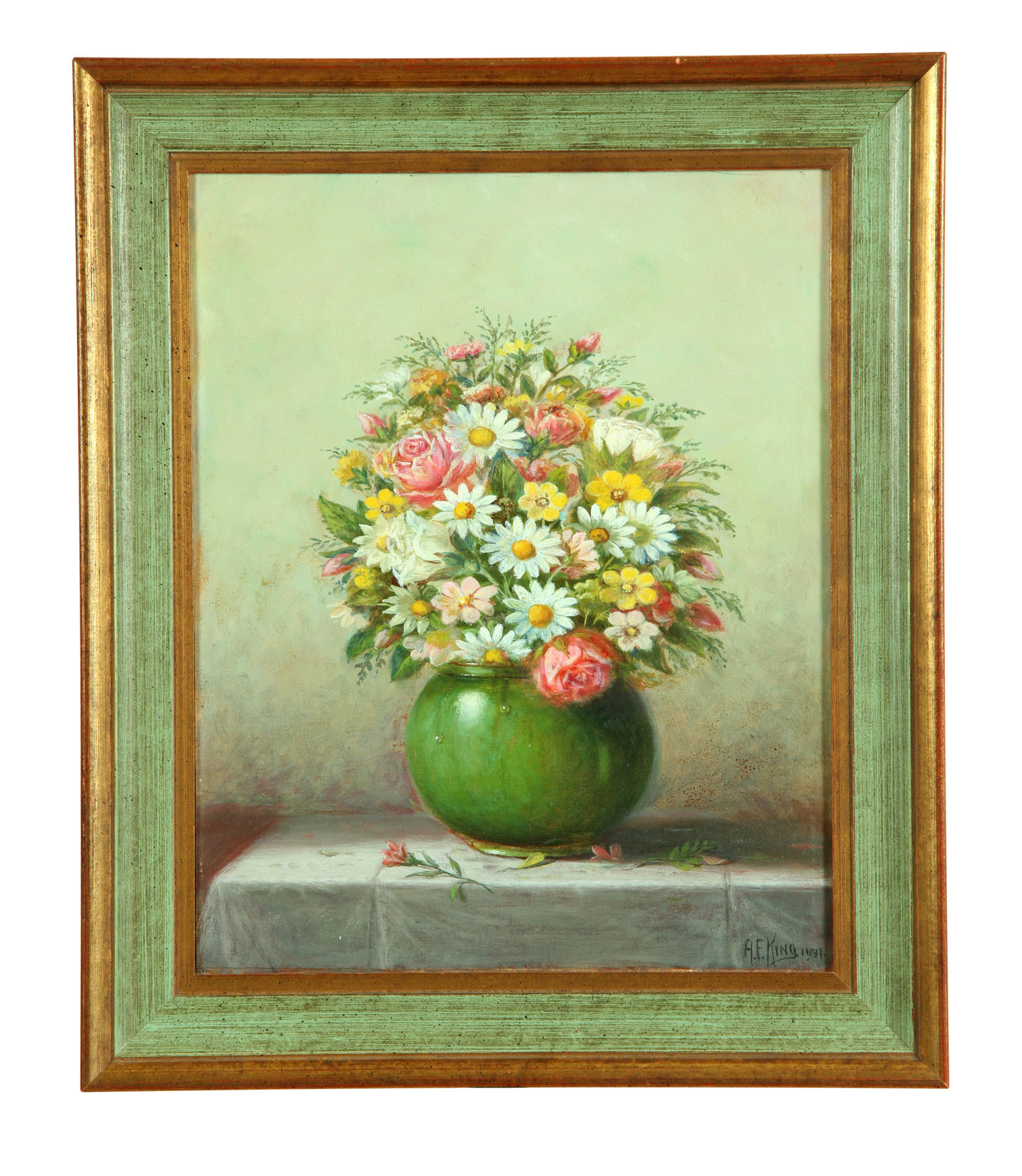 Appraisal: FLORAL STILL LIFE BY ALBERT FRANCIS KING PENNSYLVANIA - Oil