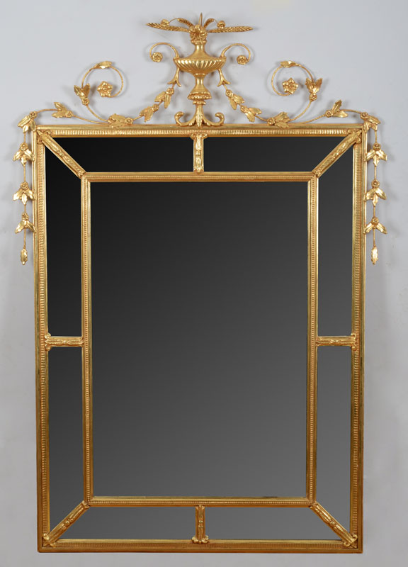 Appraisal: George III Style Carved Giltwood Mirror With beveled glass plates