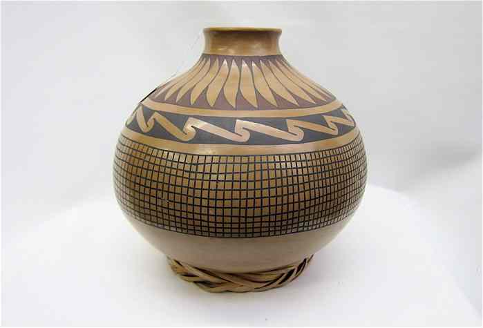 Appraisal: ARMINDA SILVEIRA SIGNED POTTERY OLLA POT from the village of