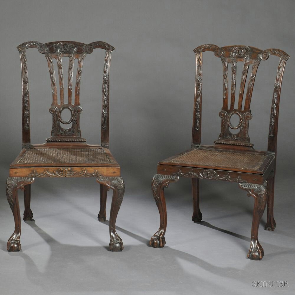 Appraisal: Twelve Chinese Export Chippendale-style Rosewood Side Chairs th century each