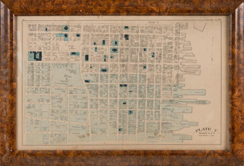 Appraisal: SURVEY CHART OF NEW BEDFORD MASSACHUSETTS LATE TH EARLY TH