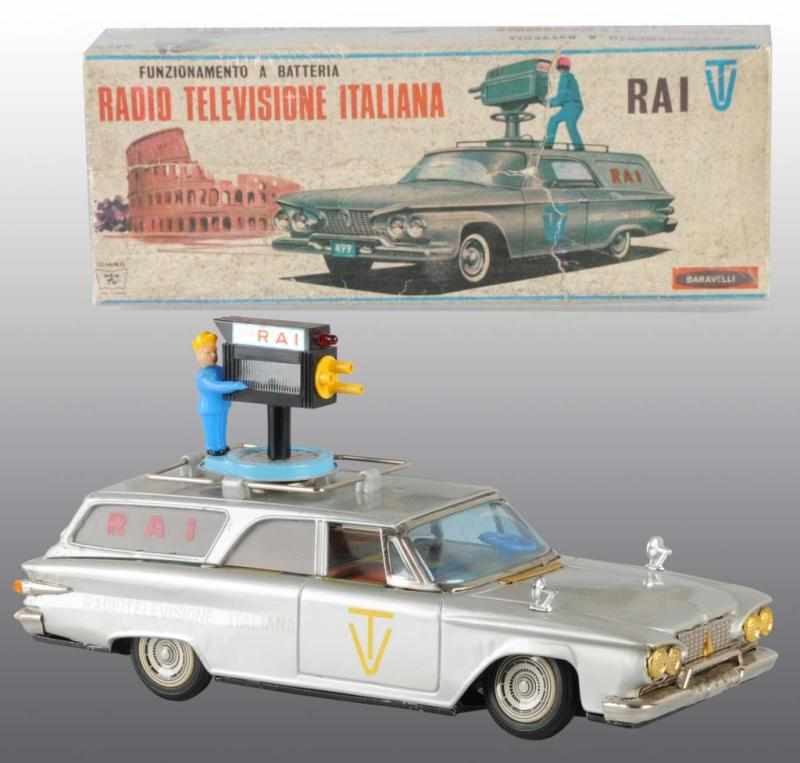 Appraisal: Tin Radio Television Car Battery-Operated Toy Description Japanese Working Made