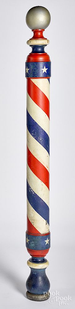 Appraisal: Turned and painted barber pole Turned and painted barber pole