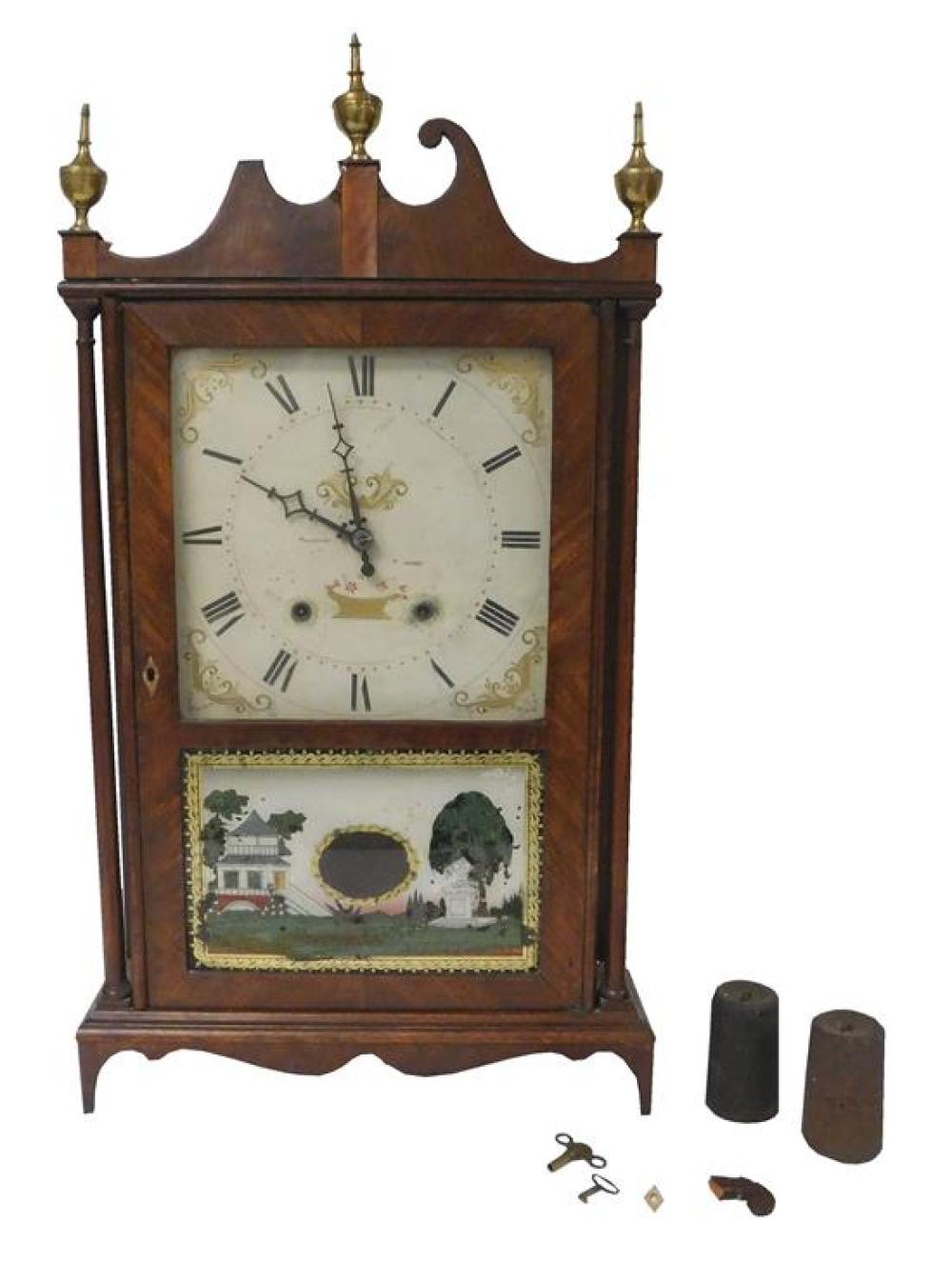 Appraisal: CLOCK E Terry Sons Plymouth CT Pillar Scroll shelf clock