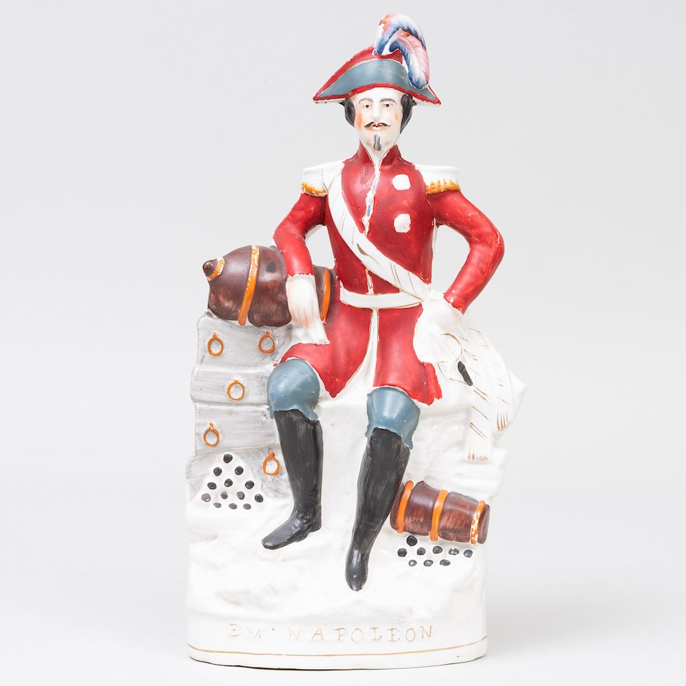 Appraisal: Staffordshire Pottery 'Emperor Napoleon' Flatback Figure in high Estate of