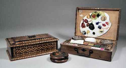 Appraisal: A late th Century stained wood artist's box by Gunther