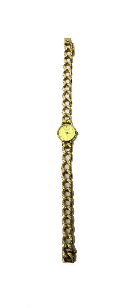 Appraisal: A lady's ct gold Rotary bracelet wristwatch in a faceted