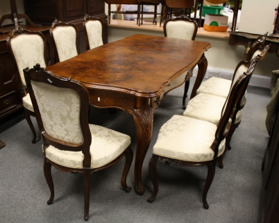 Appraisal: French Louis XV Walnut table and matching chairs