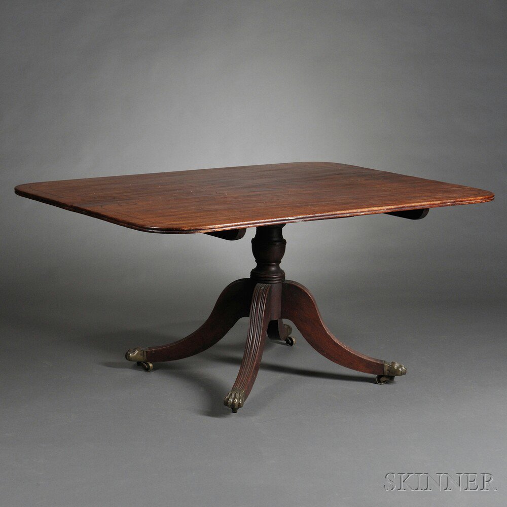 Appraisal: Regency Mahogany Breakfast Table th century string-inlaid to rectangular top