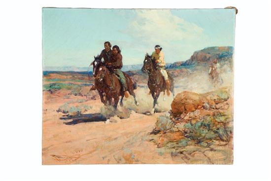 Appraisal: NAVAJO HORSE RACE BY FRANK TENNEY JOHNSON CALIFORNIA - Oil