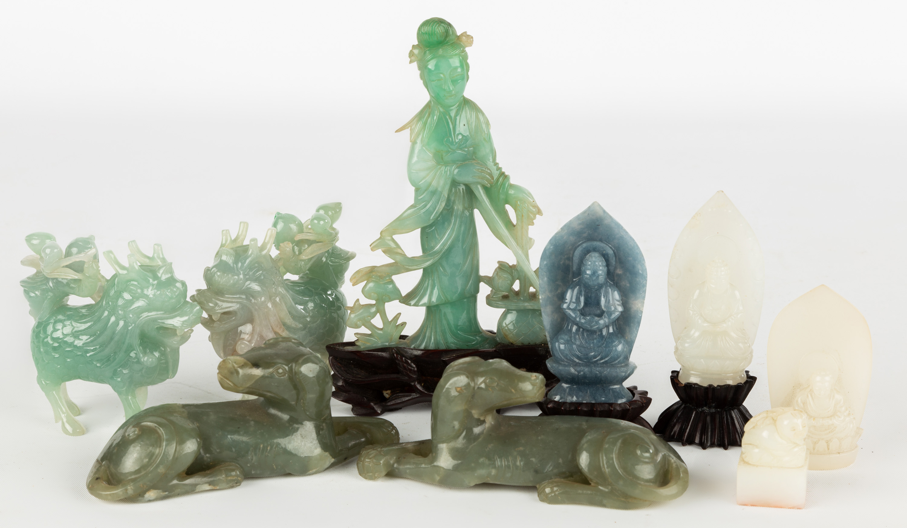 Appraisal: GROUP OF CHINESE CARVED JADE ARTICLES Group of Chinese Carved