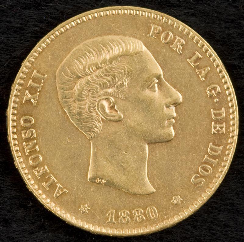 Appraisal: Spain Gold Pesetas good VF edge nick on reverse at