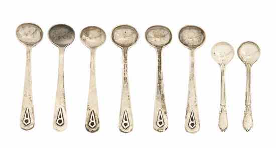 Appraisal: A Set of Six American Arts Crafts Sterling Silver Salt