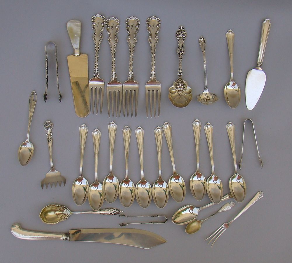 Appraisal: ASSORTED STERLING SILVER FLATWARE By various makers Includes four dinner