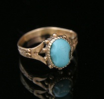 Appraisal: A Victorian Turquoise Ladies' Ring A Victorian period ladies' ring