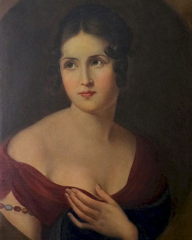 Appraisal: Oil Portrait Painting of a Lady After V Bianchinie V