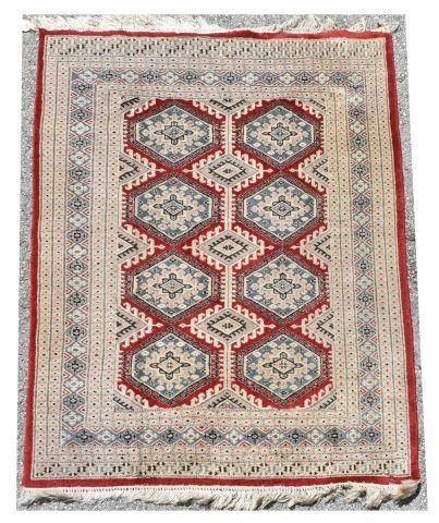 Appraisal: Hand-tied Afghan wool rug approx ' l ' w Provenance