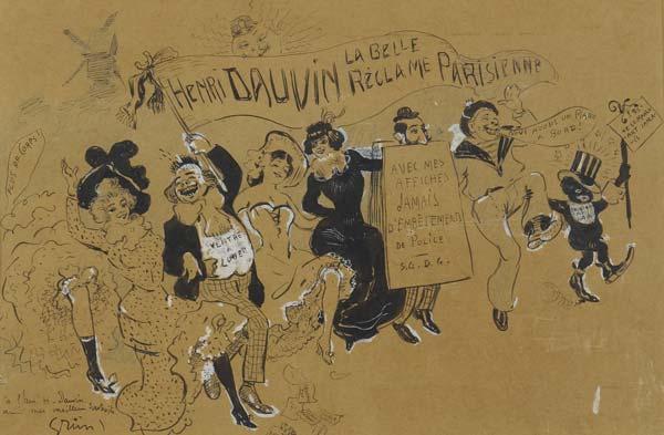 Appraisal: FRENCH ILLUSTRATION Henri Dauvin la Belle Reclame Parisienne ca pen