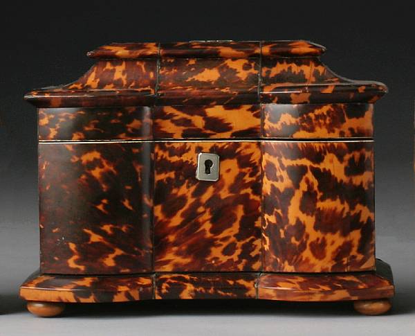 Appraisal: A William IV tortoiseshell tea caddy second quarter th century